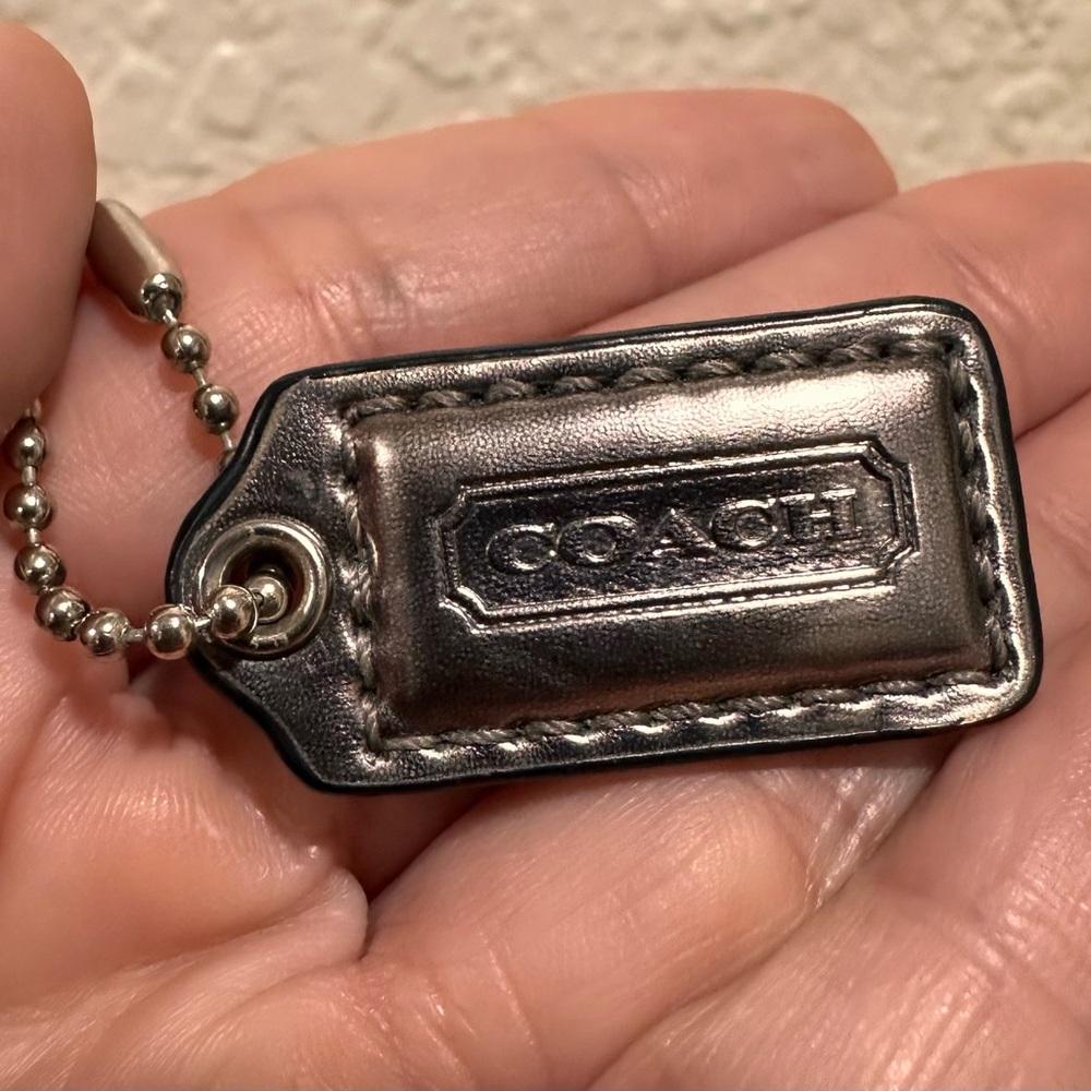 Coach Metallic Silver Key Holder